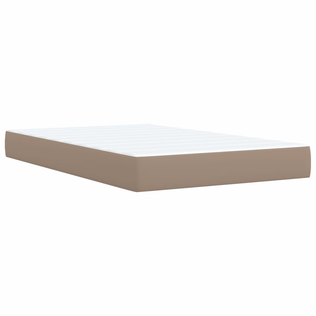 Pat box spring cu saltea, cappuccino, 120x200cm piele ecologică GartenMobel Dekor