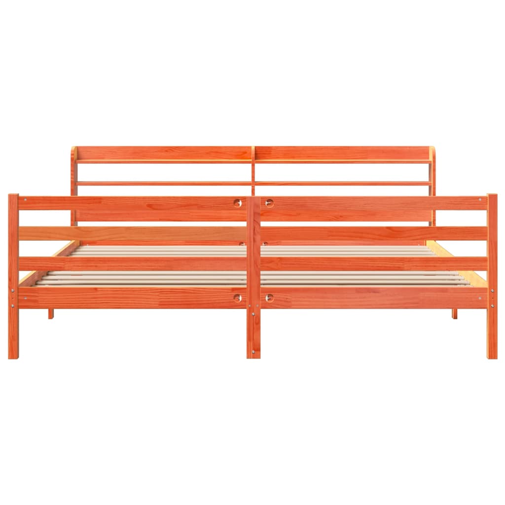 Cadru de pat fără saltea, maro ceruit 180x200 cm lemn masiv pin GartenMobel Dekor