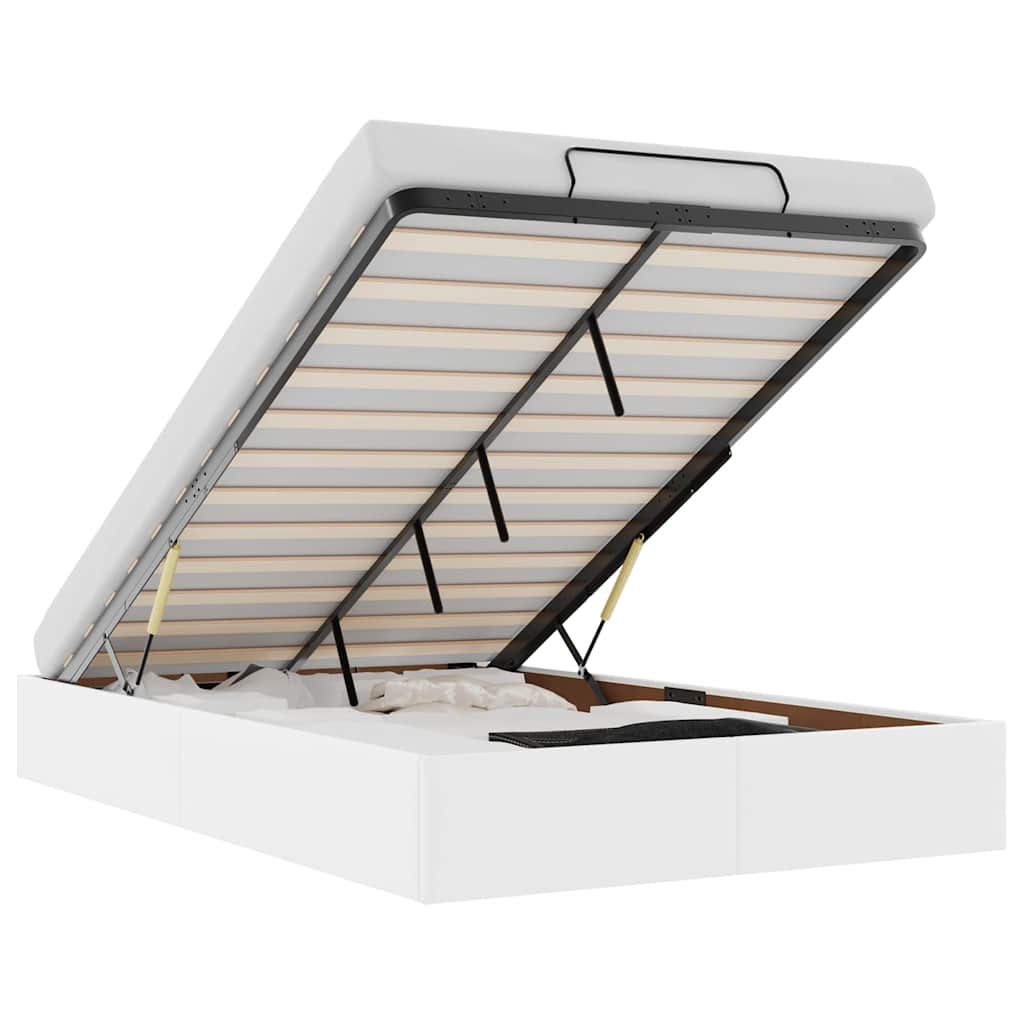 Cadru de pat otoman fără saltea Alb 120x190cm piele artificială GartenMobel Dekor