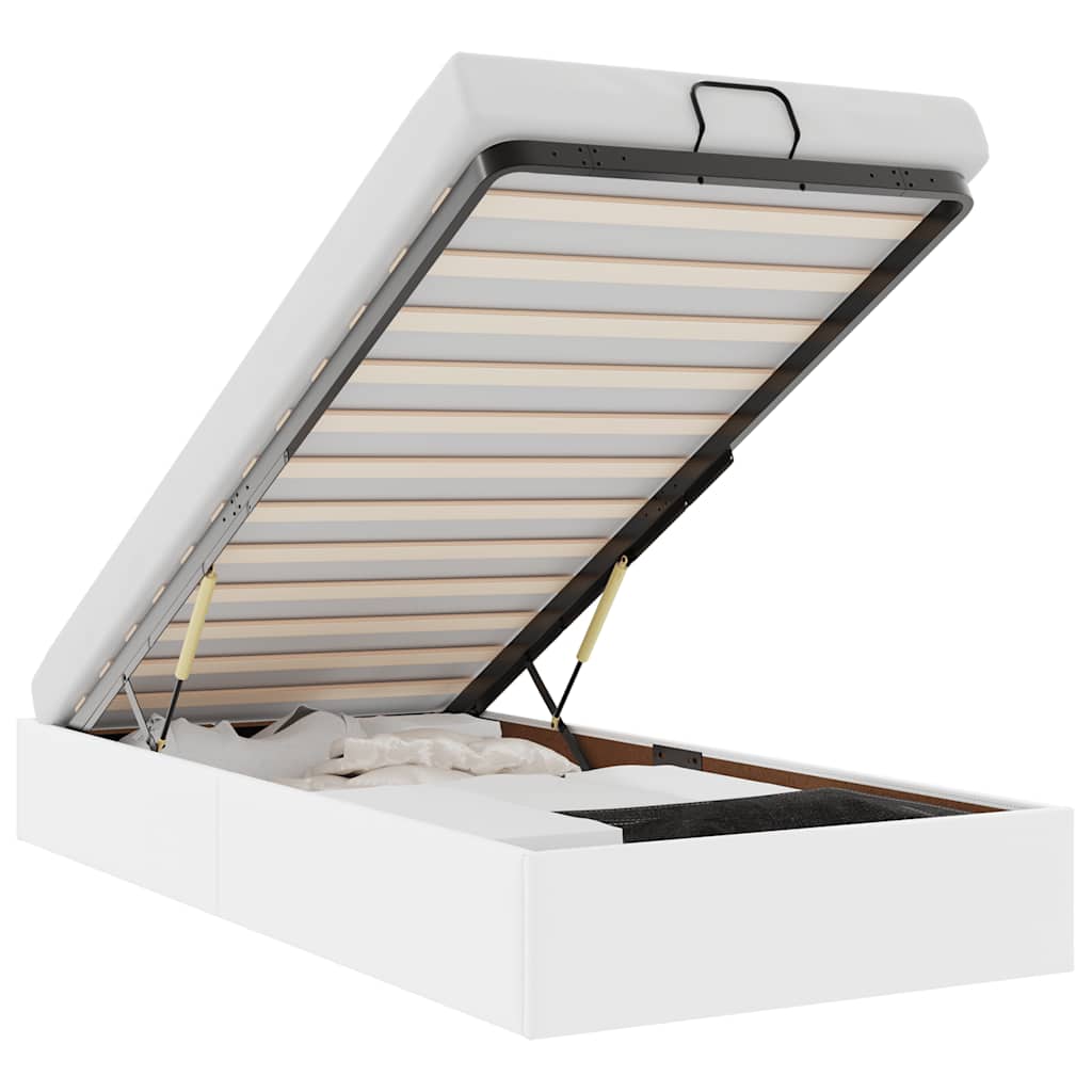 Cadru de pat otoman fără saltea Alb 80x200 cm piele artificială GartenMobel Dekor