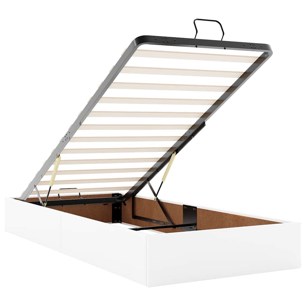 Cadru de pat otoman fără saltea Alb 90x200 cm piele artificială GartenMobel Dekor