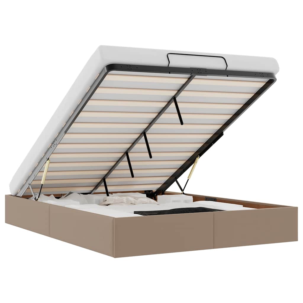 Cadru de pat otoman fără saltea Cappucino piele artificială GartenMobel Dekor