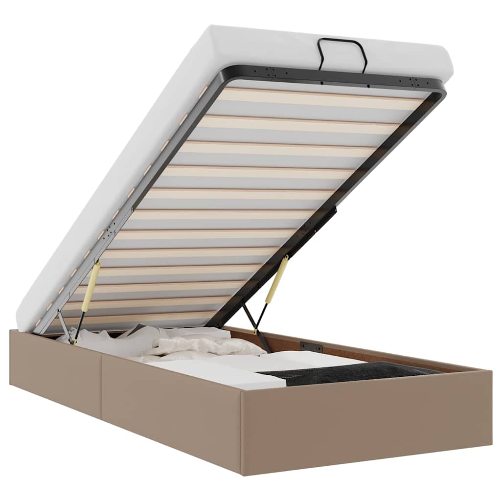 Cadru de pat otoman fără saltea Cappucino piele artificială GartenMobel Dekor