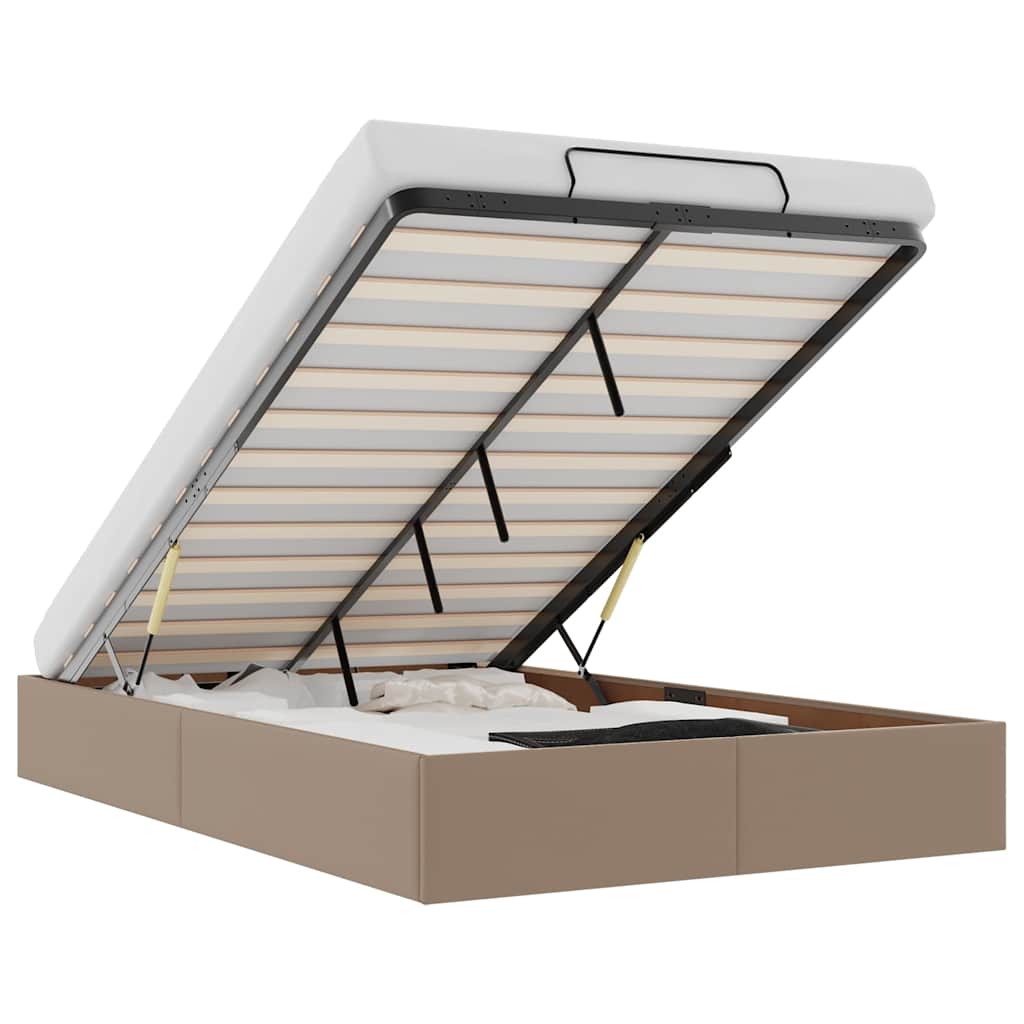 Cadru de pat otoman fără saltea Cappucino piele artificială GartenMobel Dekor