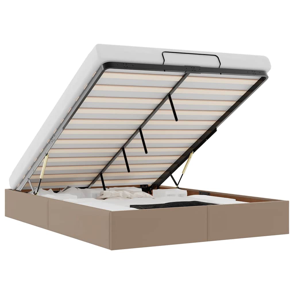 Cadru de pat otoman fără saltea Cappucino piele artificială GartenMobel Dekor