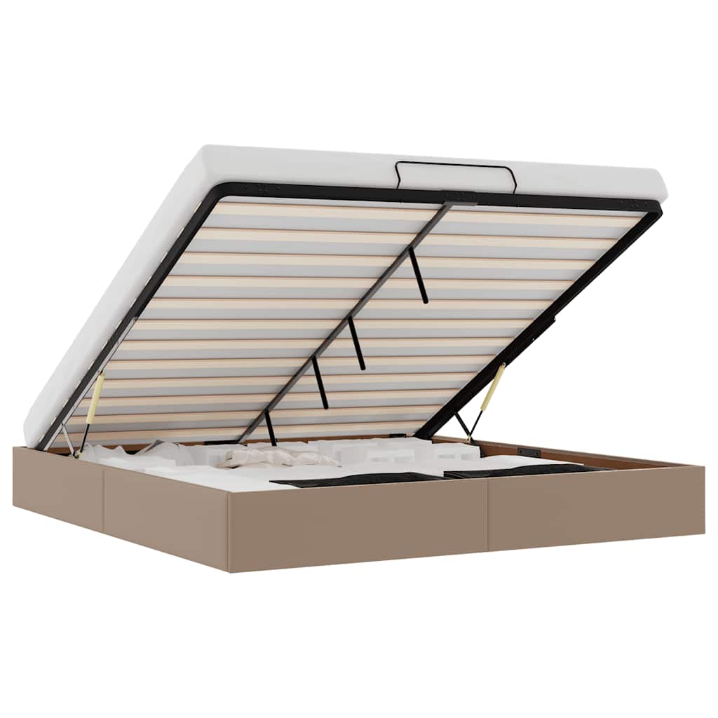 Cadru de pat otoman fără saltea Cappucino piele artificială GartenMobel Dekor