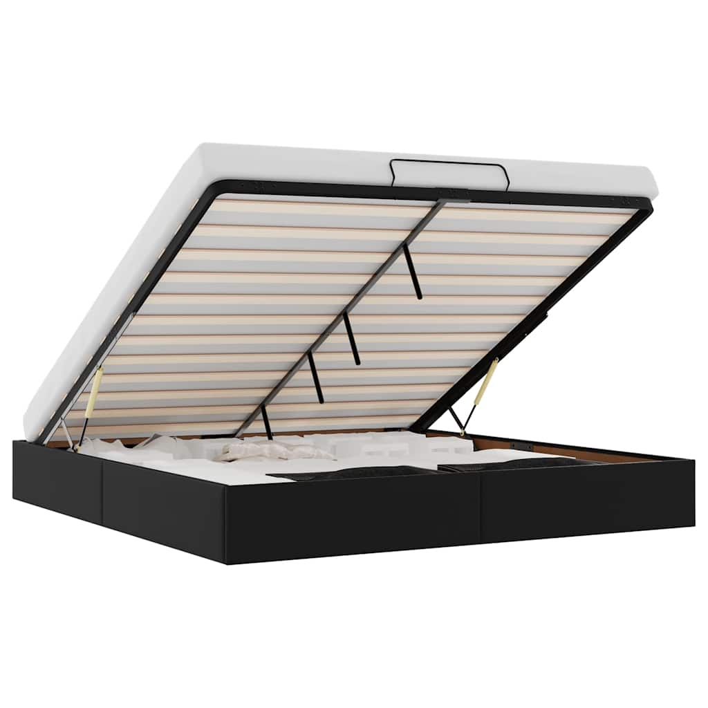 Cadru de pat otoman fără saltea Negru piele artificială GartenMobel Dekor