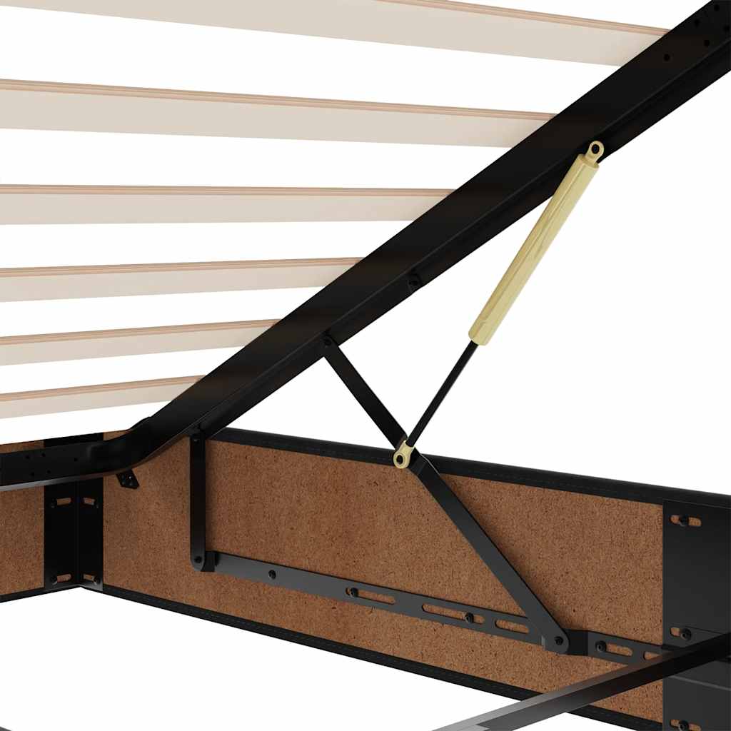 Cadru de pat otoman fără saltea Negru piele artificială GartenMobel Dekor