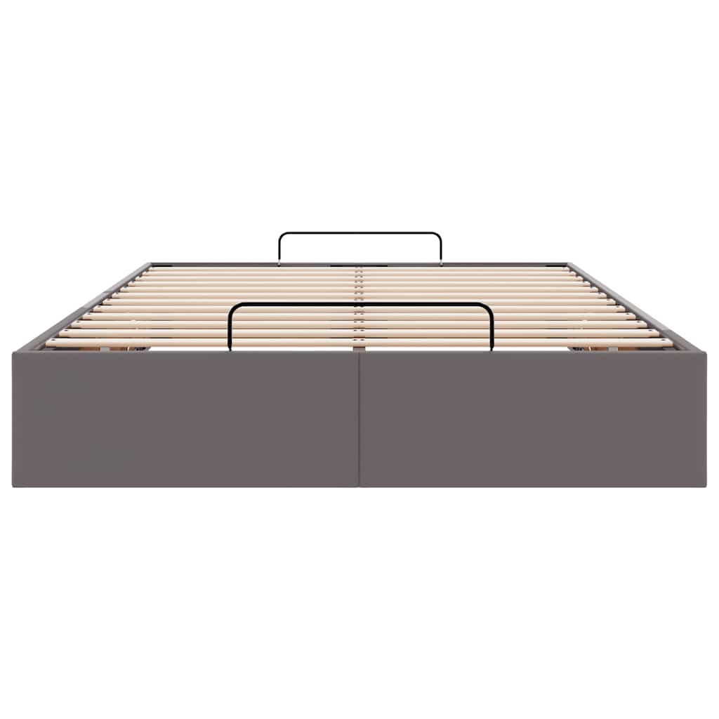 Cadru de pat otoman fără saltea gri 120x190cm piele artificială GartenMobel Dekor