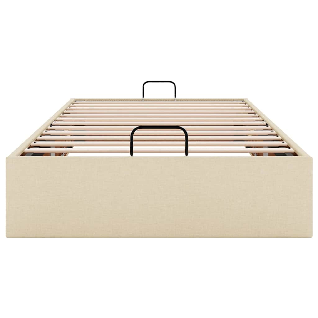 Cadru pat otoman fără saltea cremă 80x200 cm țesătură GartenMobel Dekor