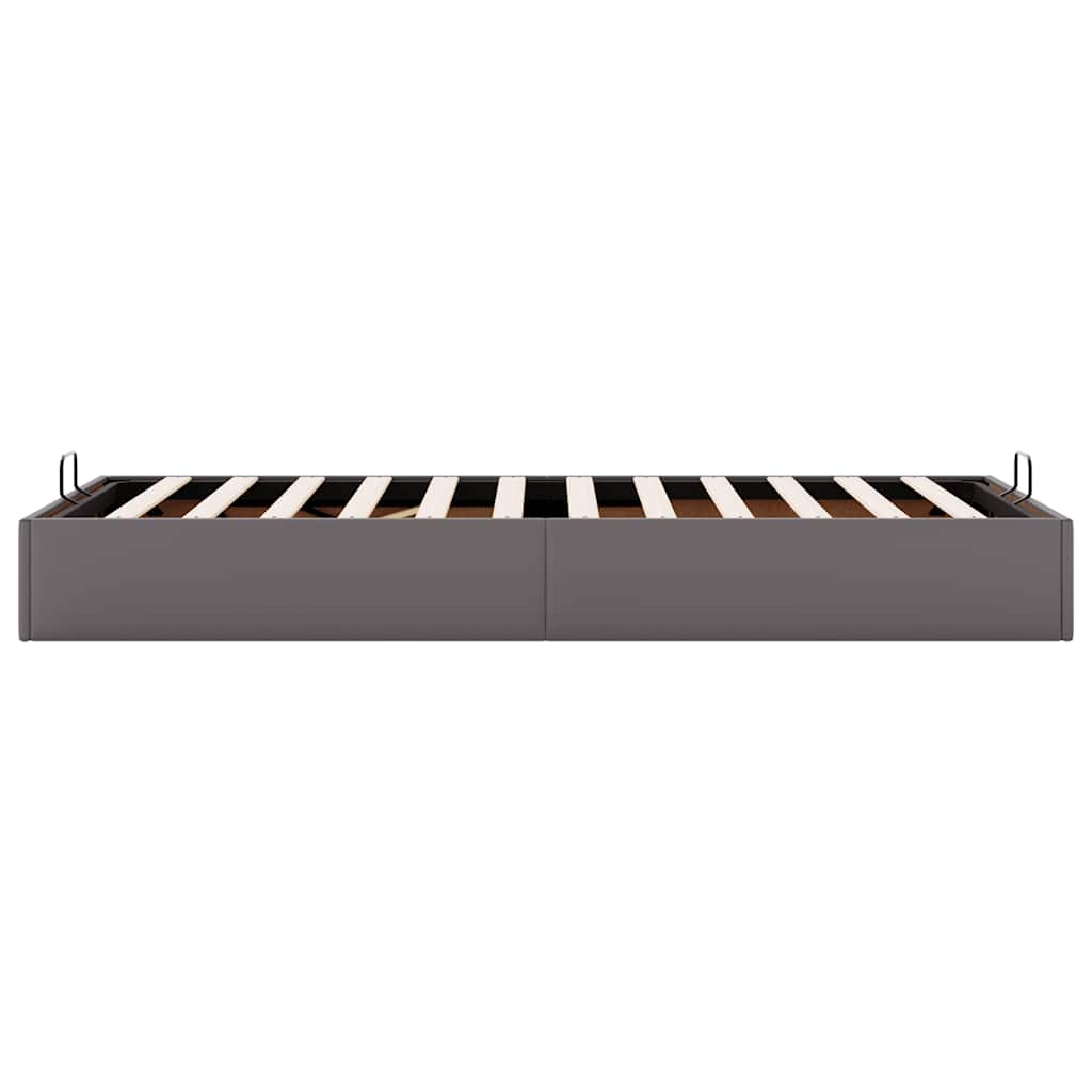 Cadru pat otoman fără saltea gri 100x200 cm piele artificială GartenMobel Dekor