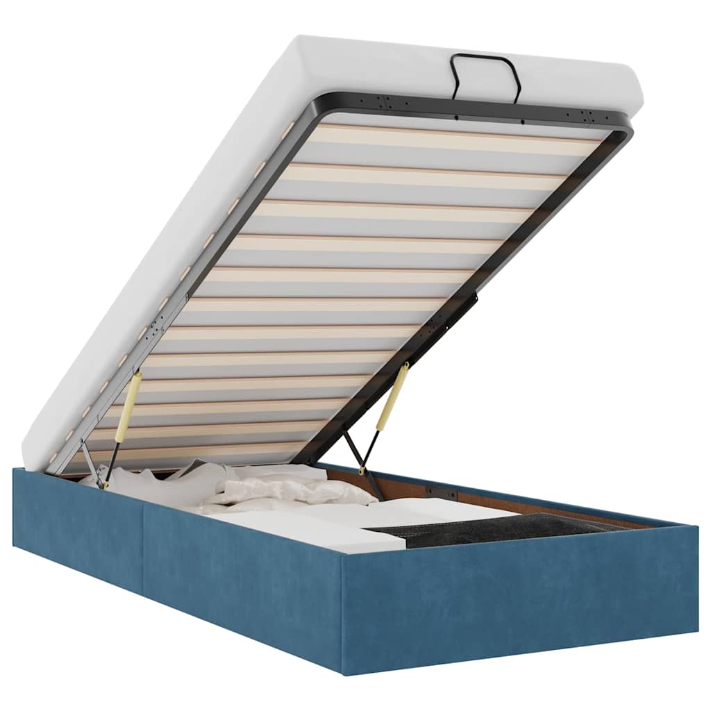 Cadru de pat otoman fără saltea Albastru închis catifea GartenMobel Dekor