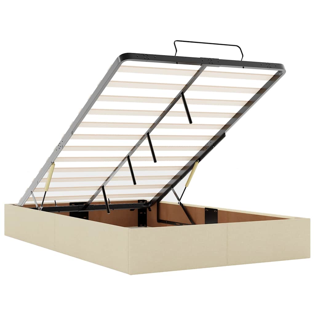 Cadru de pat otoman fără saltea cremă 120x190 cm țesătură GartenMobel Dekor