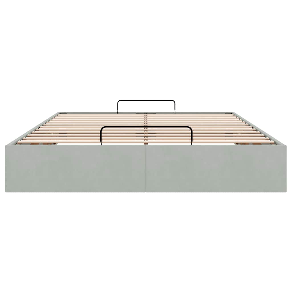 Cadru pat otoman fără saltea Gri deschis 140x190 cm catifea GartenMobel Dekor