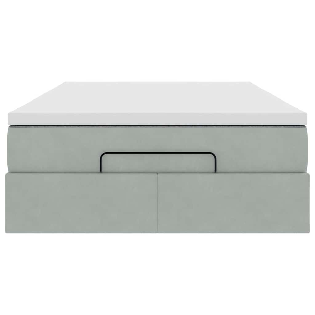 Pat otoman cu saltea Gri deschis 120x190 cm catifea GartenMobel Dekor