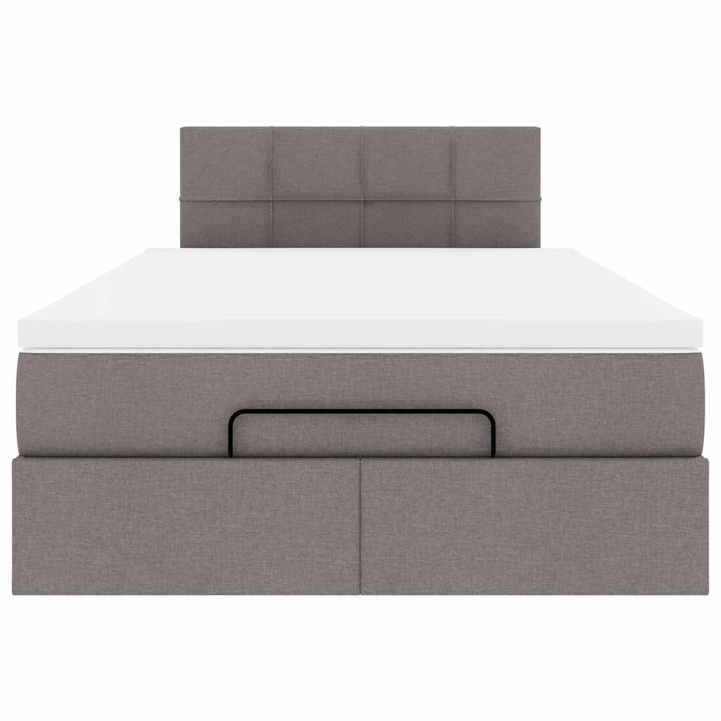 Cadru de pat otoman cu saltea Taupe 120x190 cm Material GartenMobel Dekor