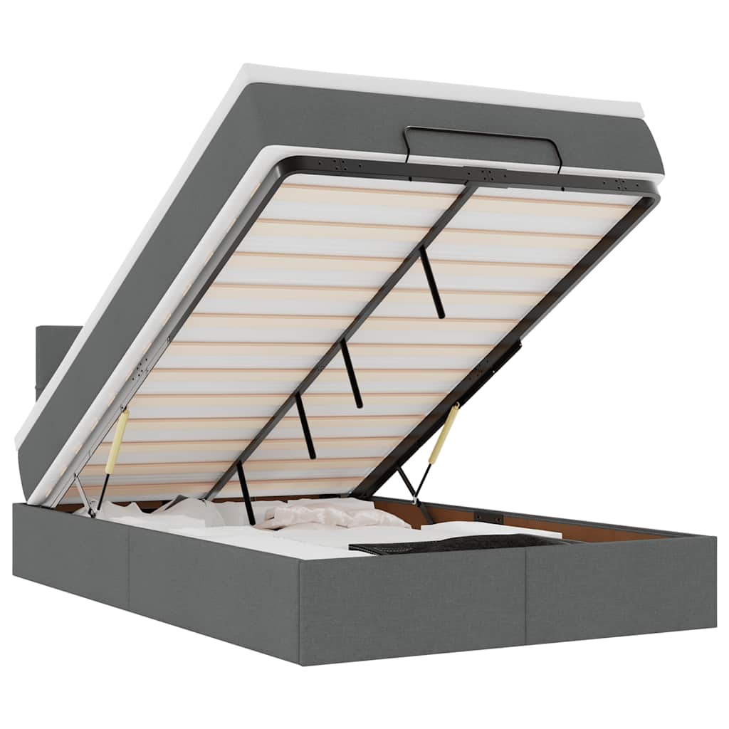 Pat otoman cu saltea țesătură gri închis 120x190 cm GartenMobel Dekor