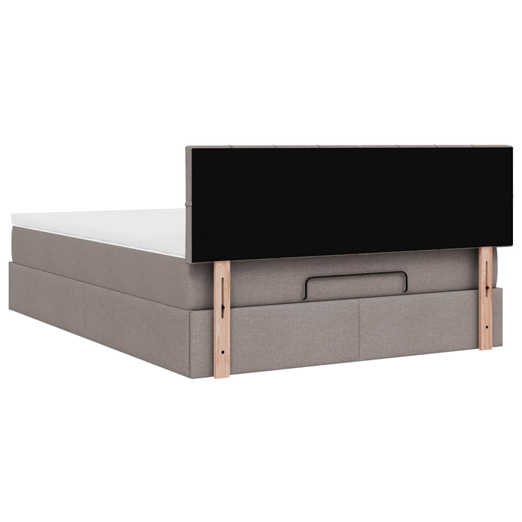 Pat otoman cu saltea Taupe 140x190 cm Stofa GartenMobel Dekor