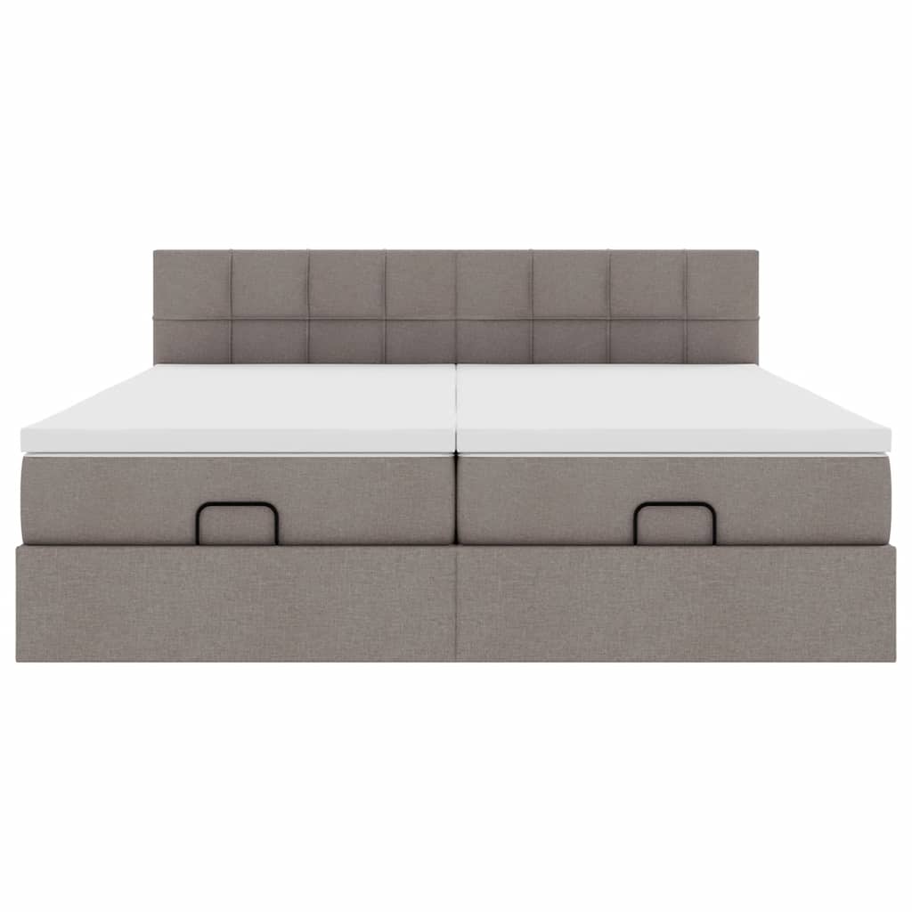 Cadru de pat otoman cu saltele Taupe 180x200cm Material GartenMobel Dekor