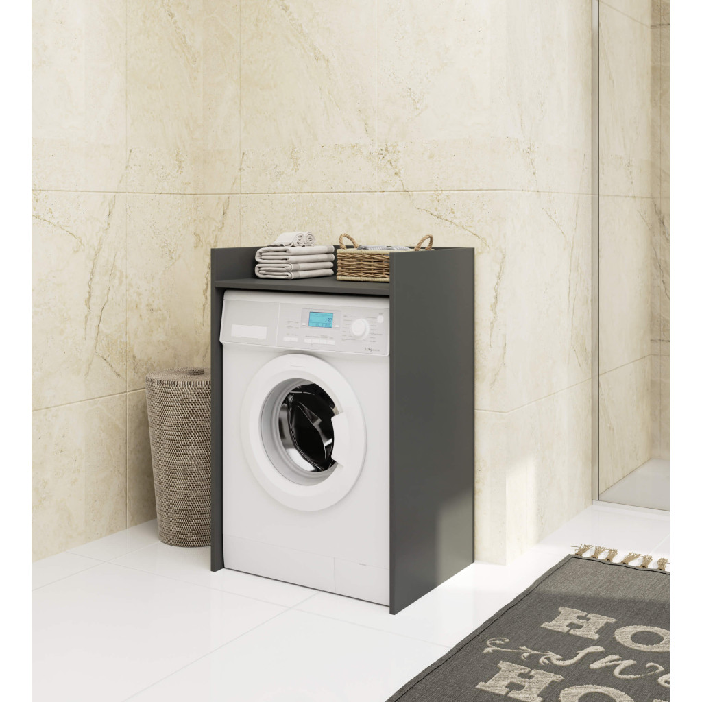 Masca pentru masina de spalat cu polita, PAL laminat, 64x50x98 cm, gri grafit Household NewTrend