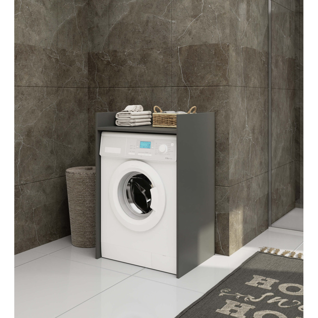 Masca pentru masina de spalat cu polita, PAL laminat, 64x50x98 cm, gri grafit Household NewTrend