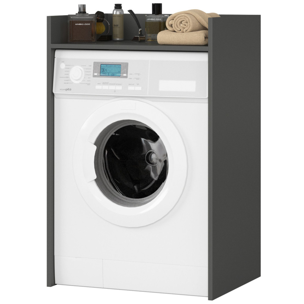 Masca pentru masina de spalat cu polita, PAL laminat, 64x50x98 cm, gri grafit Household NewTrend