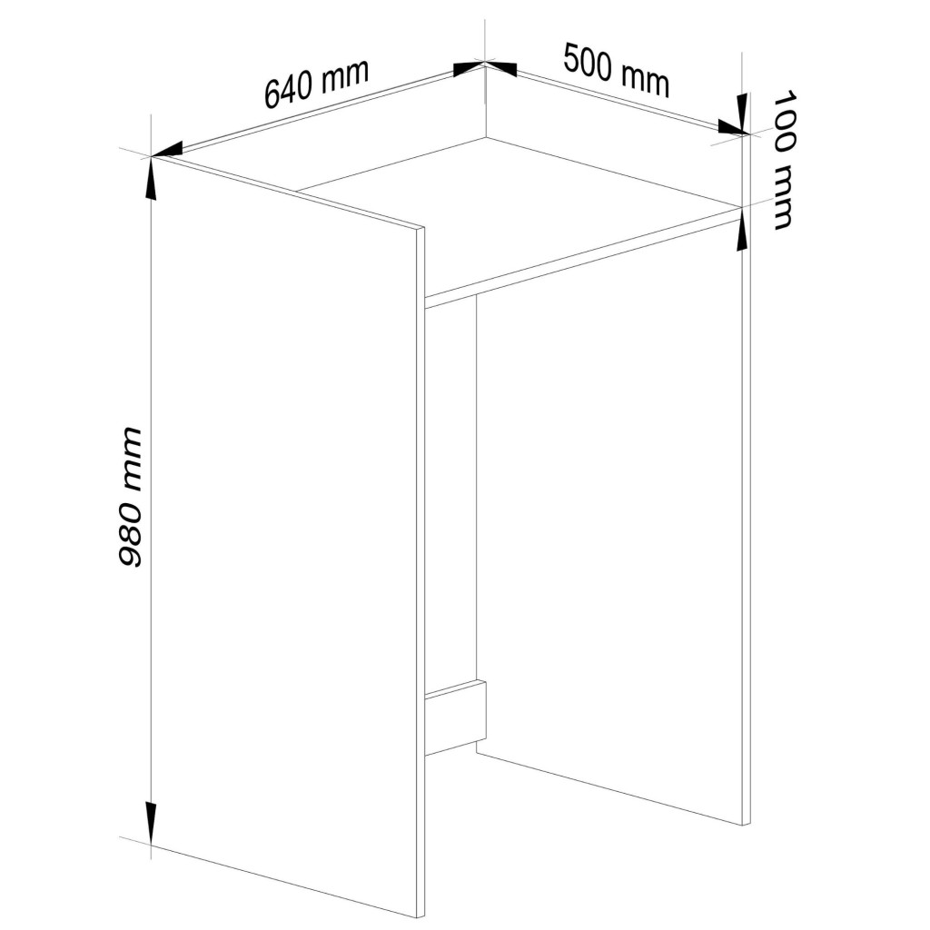 Masca pentru masina de spalat cu polita, PAL laminat, 64x50x98 cm, stejar sonoma si alb Household NewTrend