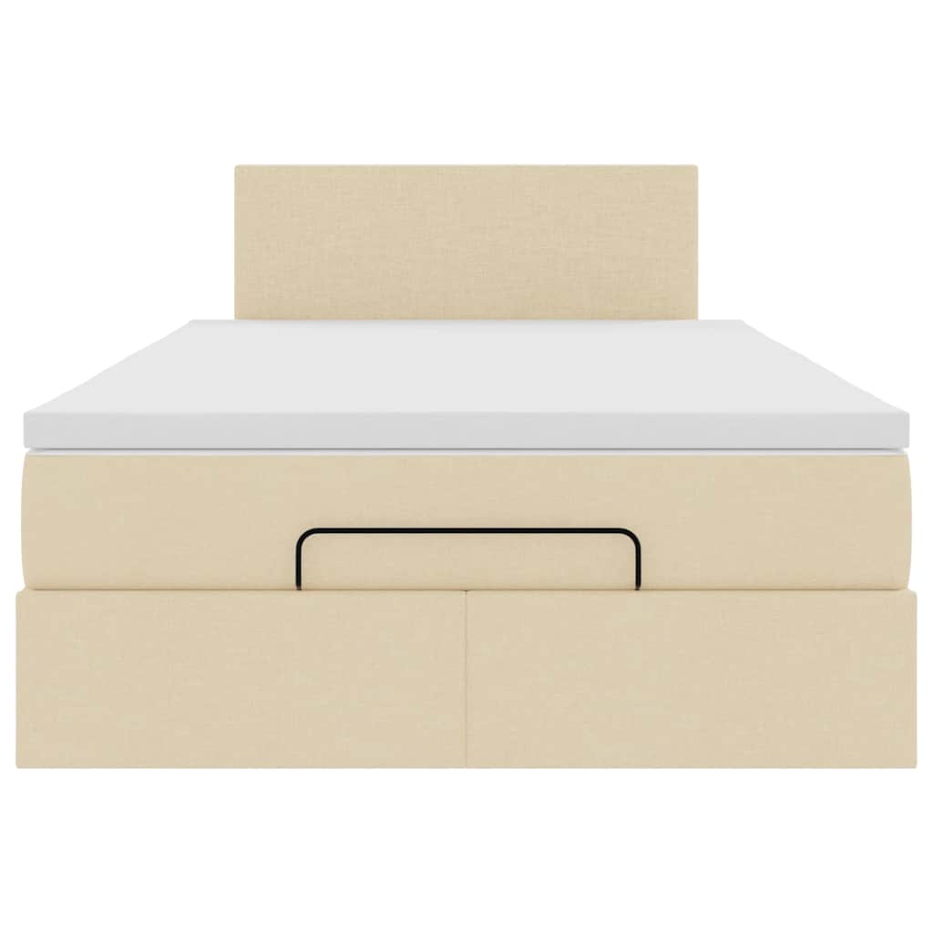 Cadru de pat otoman cu saltea crem 120x200cm stofa GartenMobel Dekor