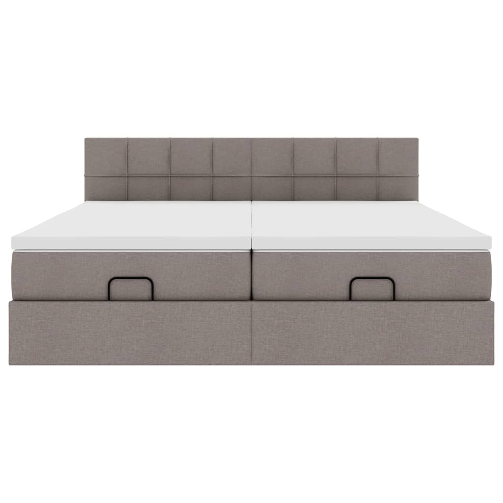 Cadru de pat otoman cu saltele Taupe 180x200cm Material GartenMobel Dekor