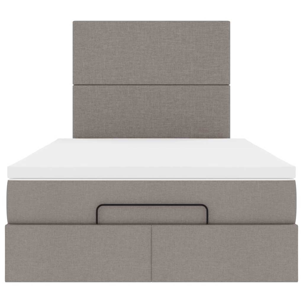 Cadru de pat otoman cu saltea Taupe 120x190 cm Material GartenMobel Dekor