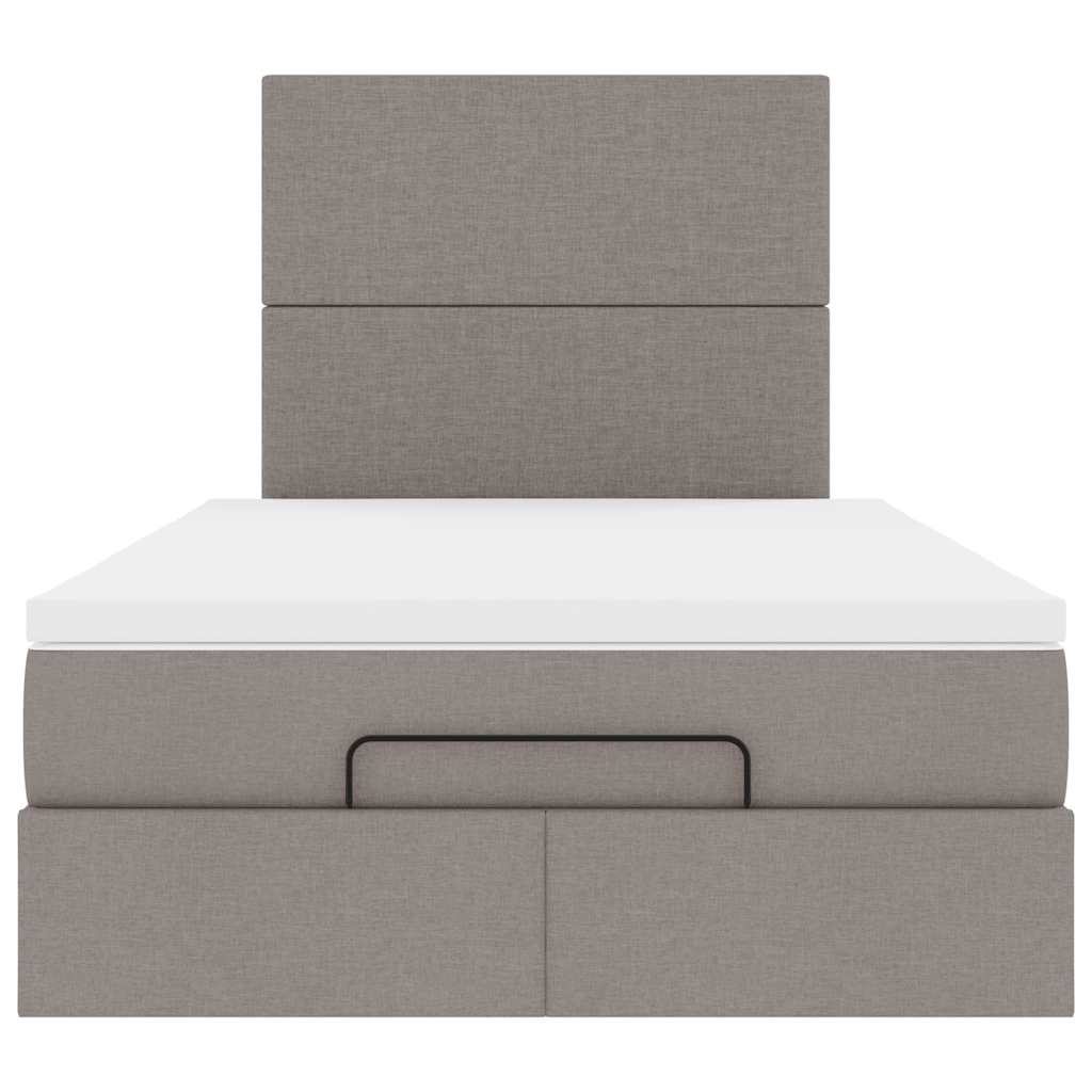 Cadru de pat otoman cu saltea Taupe 120x200cm Material GartenMobel Dekor