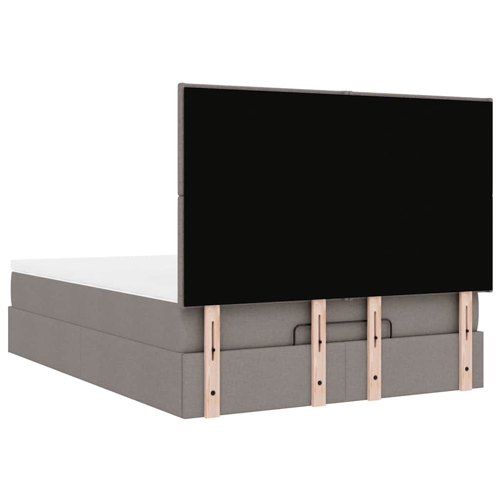Cadru de pat otoman cu saltea Taupe 140x190cm Material GartenMobel Dekor