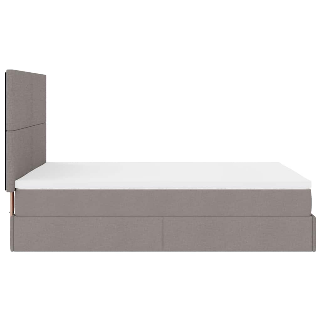 Cadru de pat otoman cu saltea Taupe 140x190cm Material GartenMobel Dekor