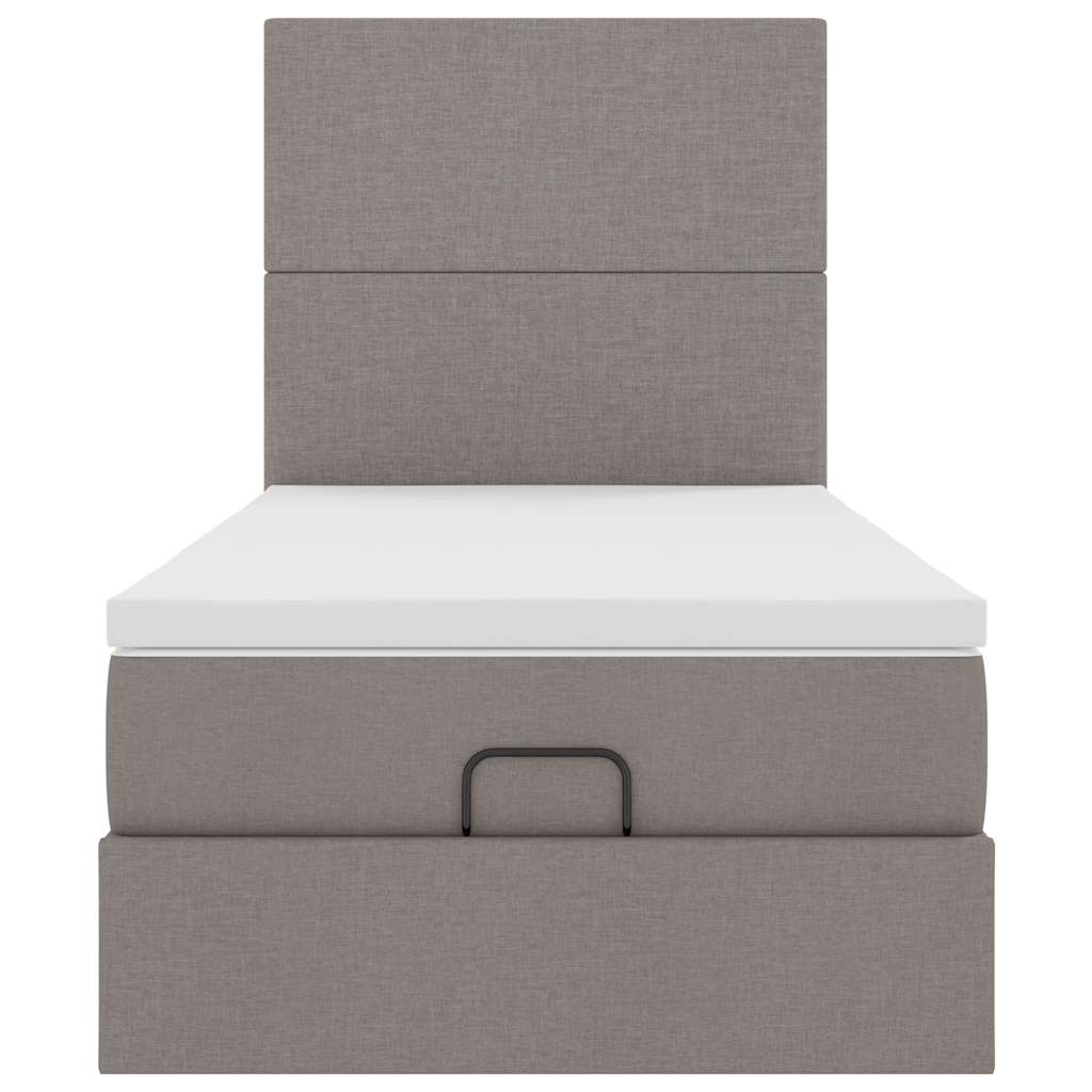 Cadru de pat otoman cu saltea Taupe 90x190cm Material GartenMobel Dekor