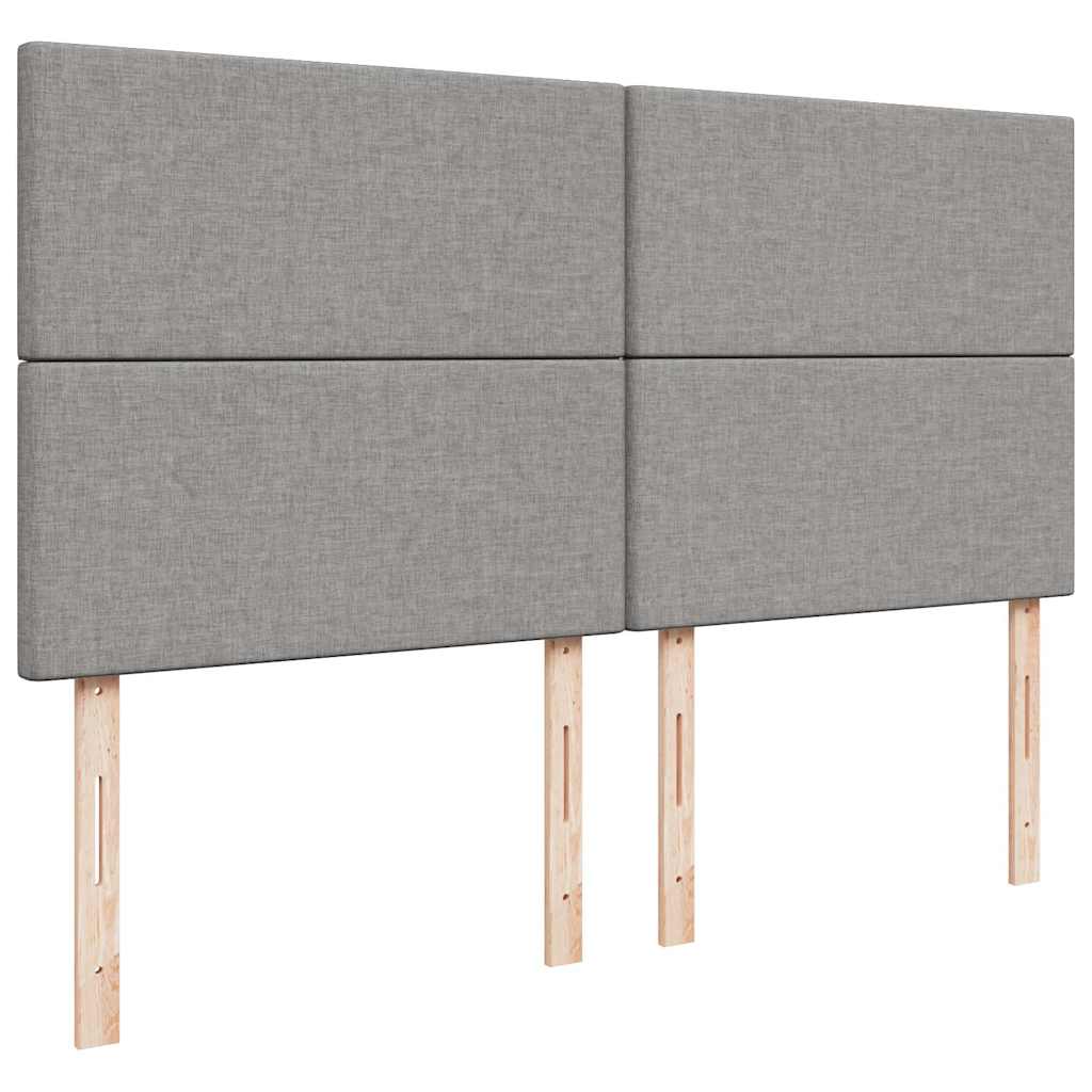 Cadru de pat otoman cu saltele țesătură gri deschis 200x200cm GartenMobel Dekor