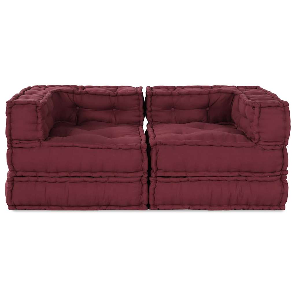 Canapea modulară Manual 2 pcs Bordo 70 x 70 x 56 cm țesătură GartenMobel Dekor