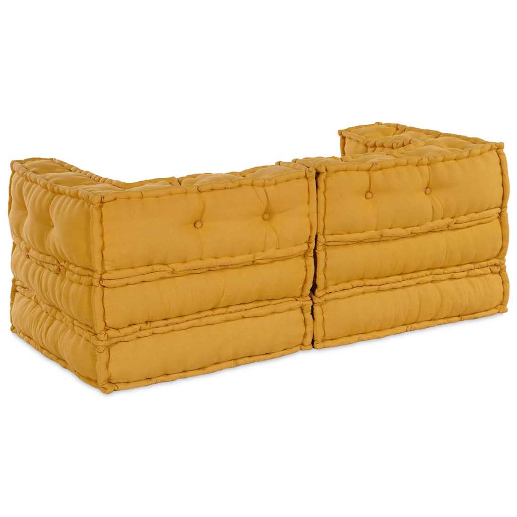 Canapea modulară Manual 2 pcs Galben 70 x 70 x 56 cm țesătură GartenMobel Dekor