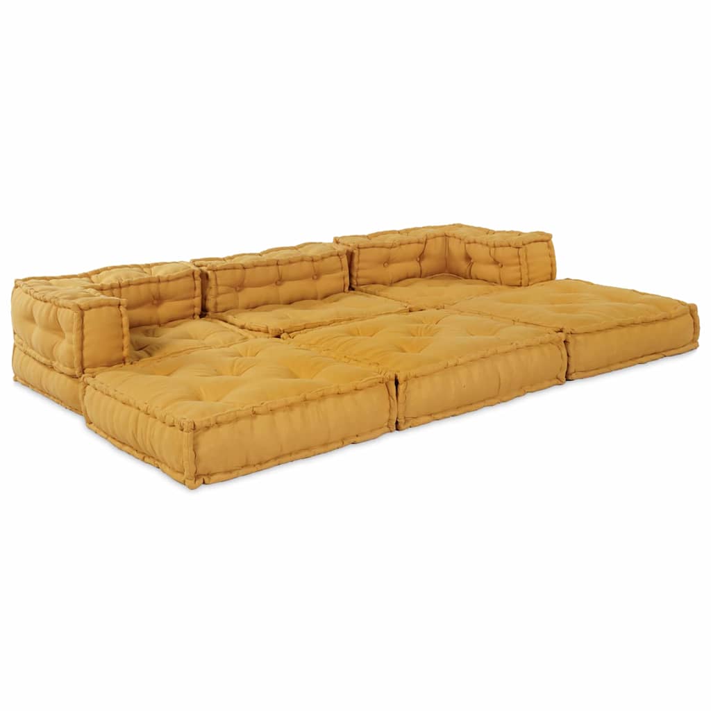 Canapea modulară Manual 2 pcs Galben 70 x 70 x 56 cm țesătură GartenMobel Dekor