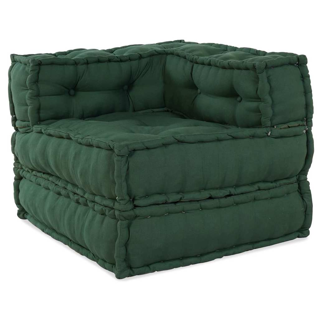Canapea modulară Manual 2 pcs Verde 70 x 70 x 56 cm țesătură GartenMobel Dekor