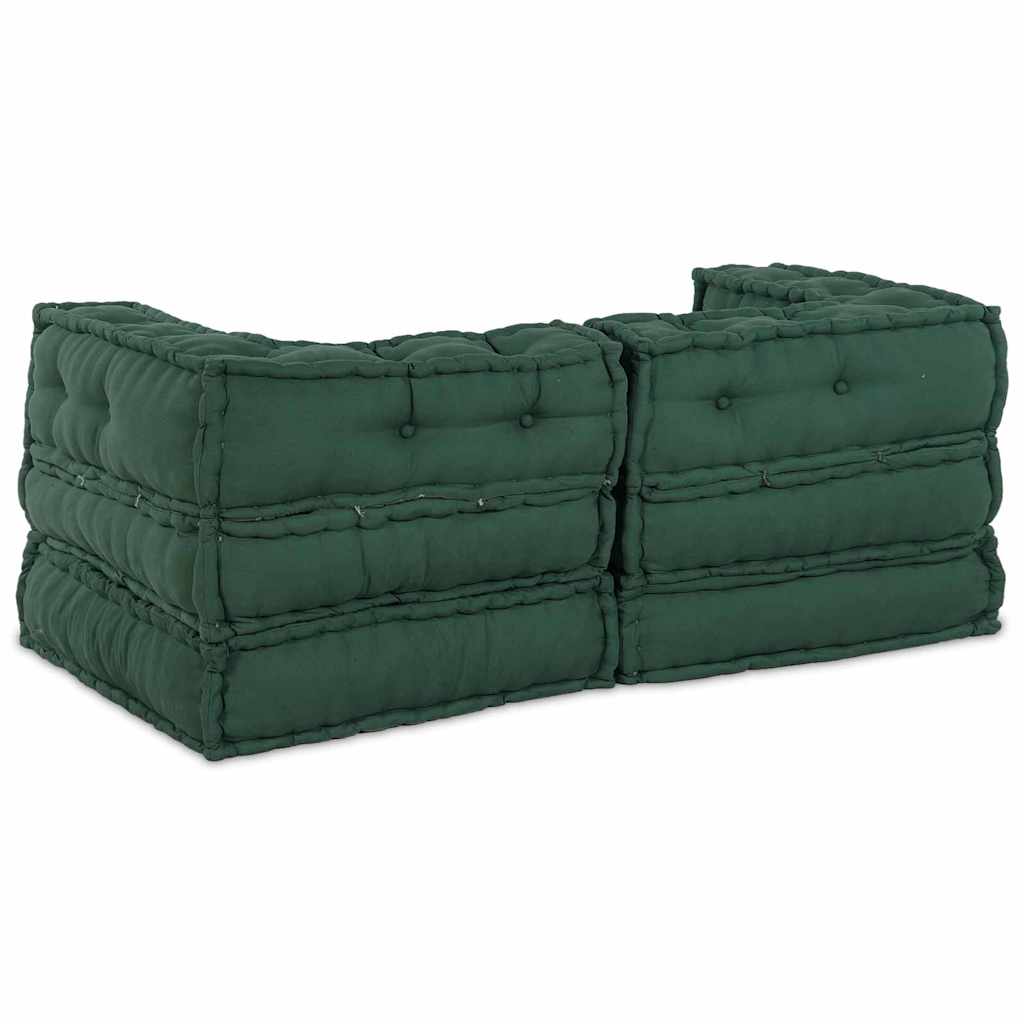 Canapea modulară Manual 2 pcs Verde 70 x 70 x 56 cm țesătură GartenMobel Dekor