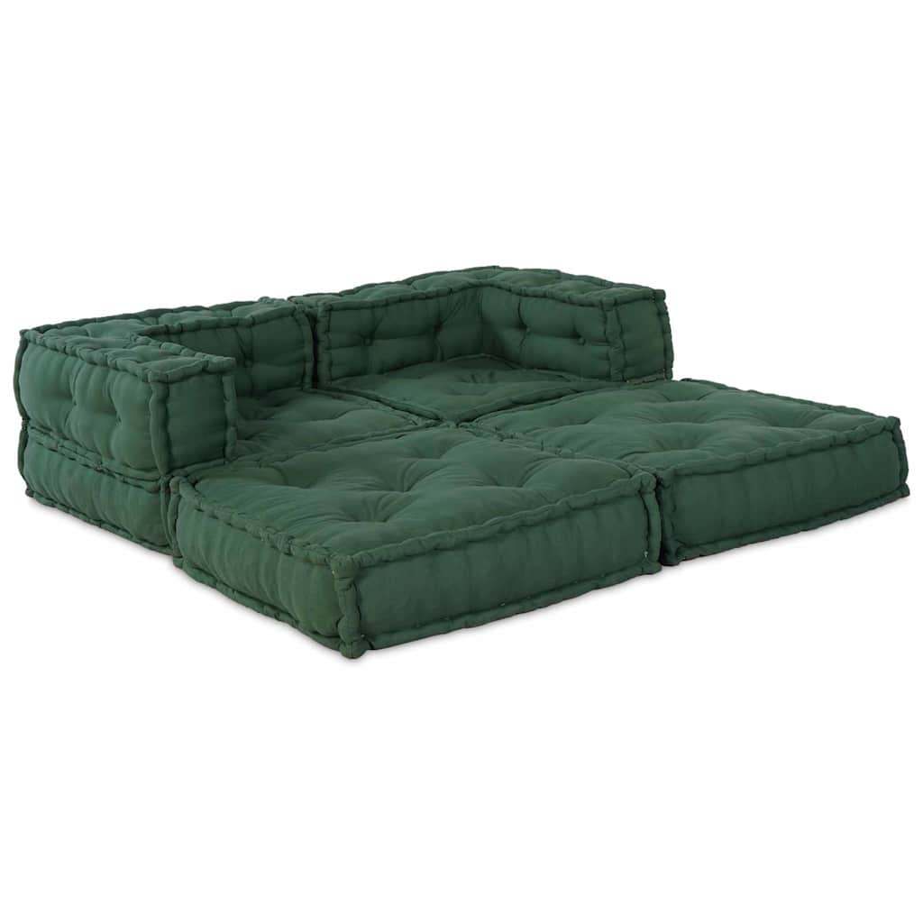 Canapea modulară Manual 2 pcs Verde 70 x 70 x 56 cm țesătură GartenMobel Dekor