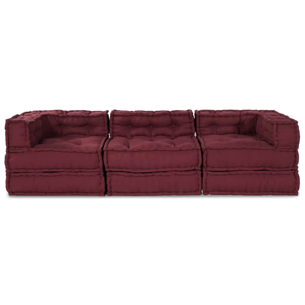 Canapea modulară Manual 3 pcs Bordo 70 x 70 x 56 cm țesătură GartenMobel Dekor