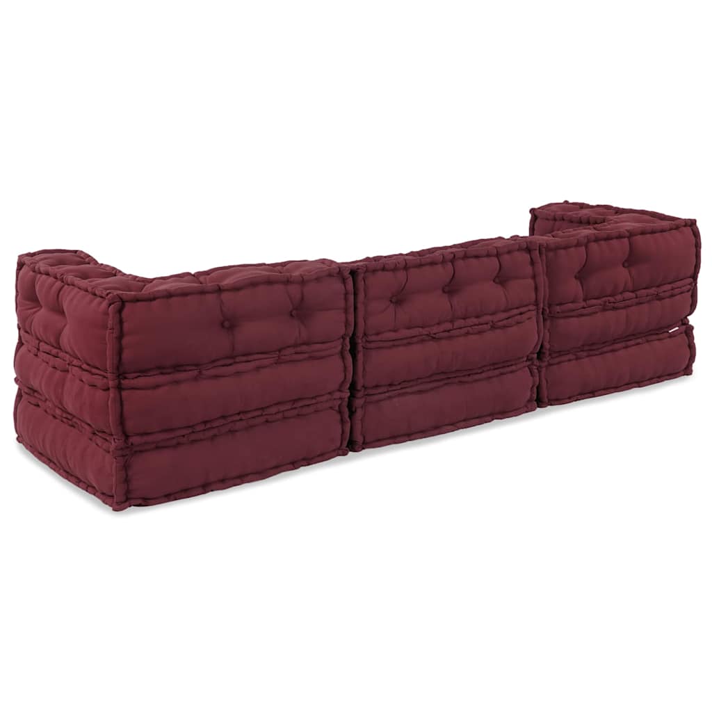 Canapea modulară Manual 3 pcs Bordo 70 x 70 x 56 cm țesătură GartenMobel Dekor