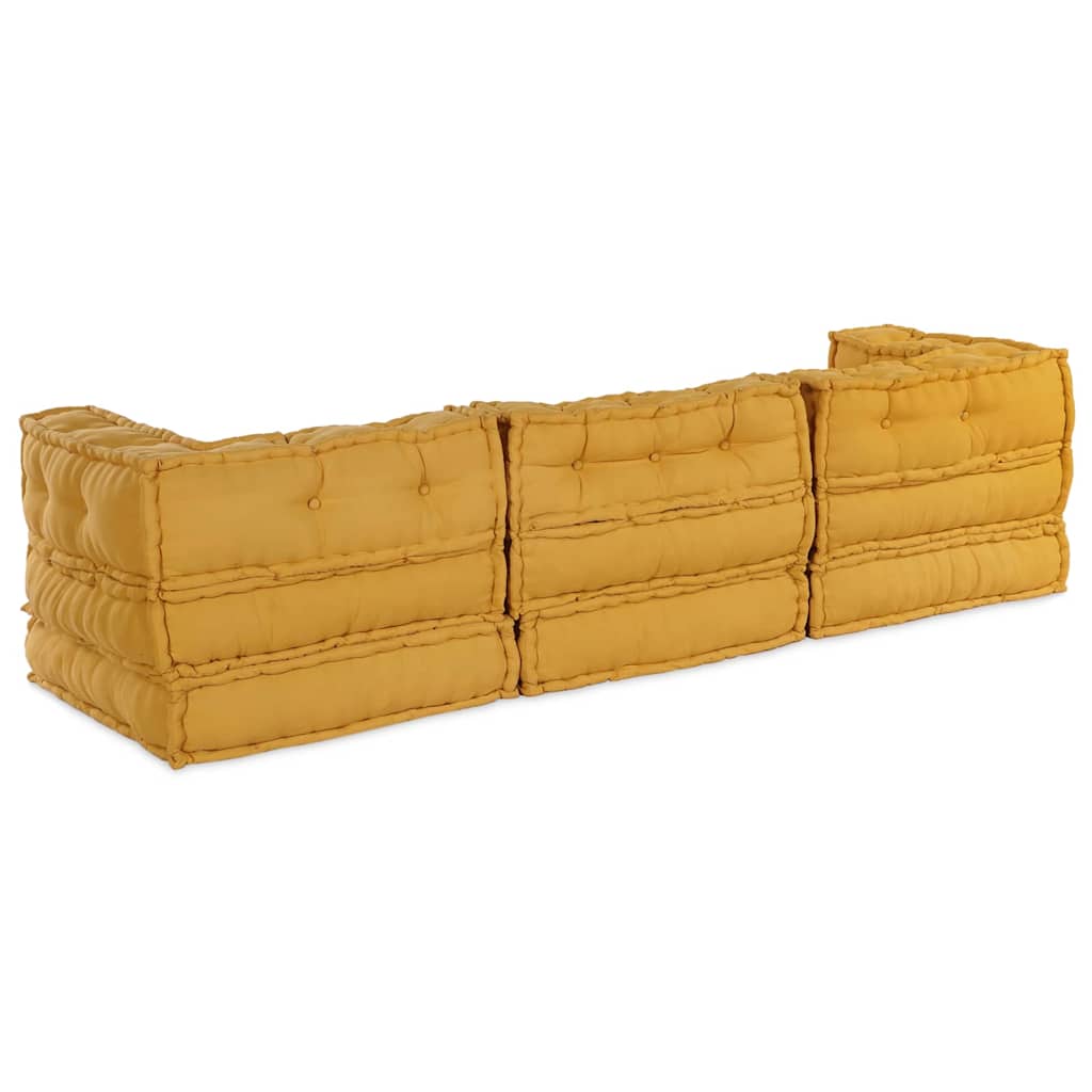 Canapea modulară Manual 3 pcs Galben 70 x 70 x 56 cm țesătură GartenMobel Dekor