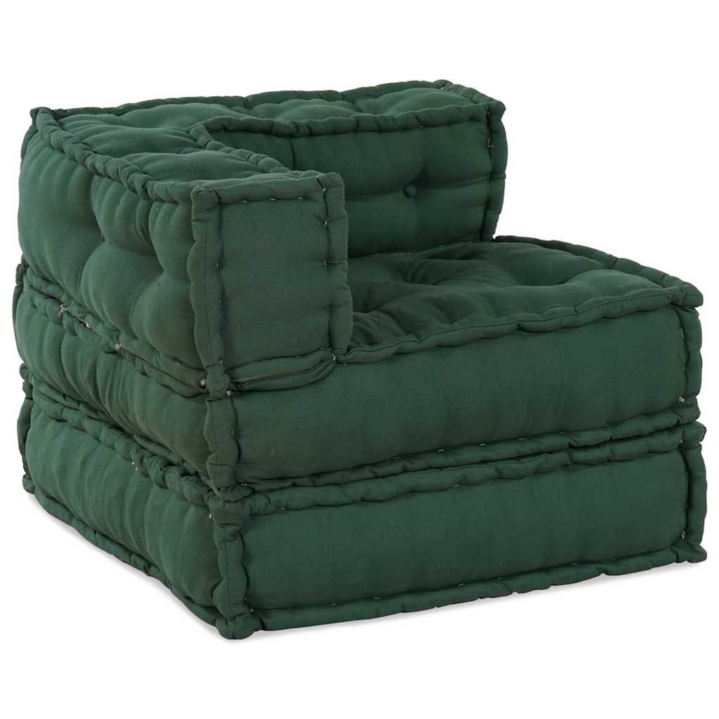 Canapea modulară Manual 3 pcs Verde 70 x 70 x 56 cm țesătură GartenMobel Dekor
