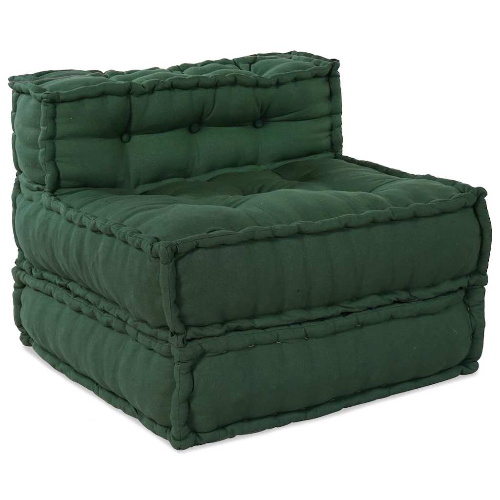 Canapea modulară Manual 3 pcs Verde 70 x 70 x 56 cm țesătură GartenMobel Dekor