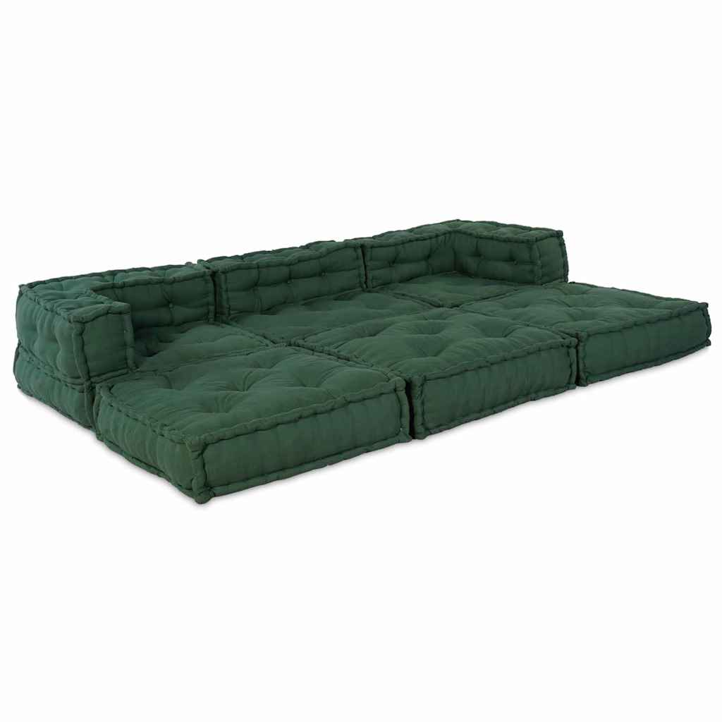 Canapea modulară Manual 3 pcs Verde 70 x 70 x 56 cm țesătură GartenMobel Dekor
