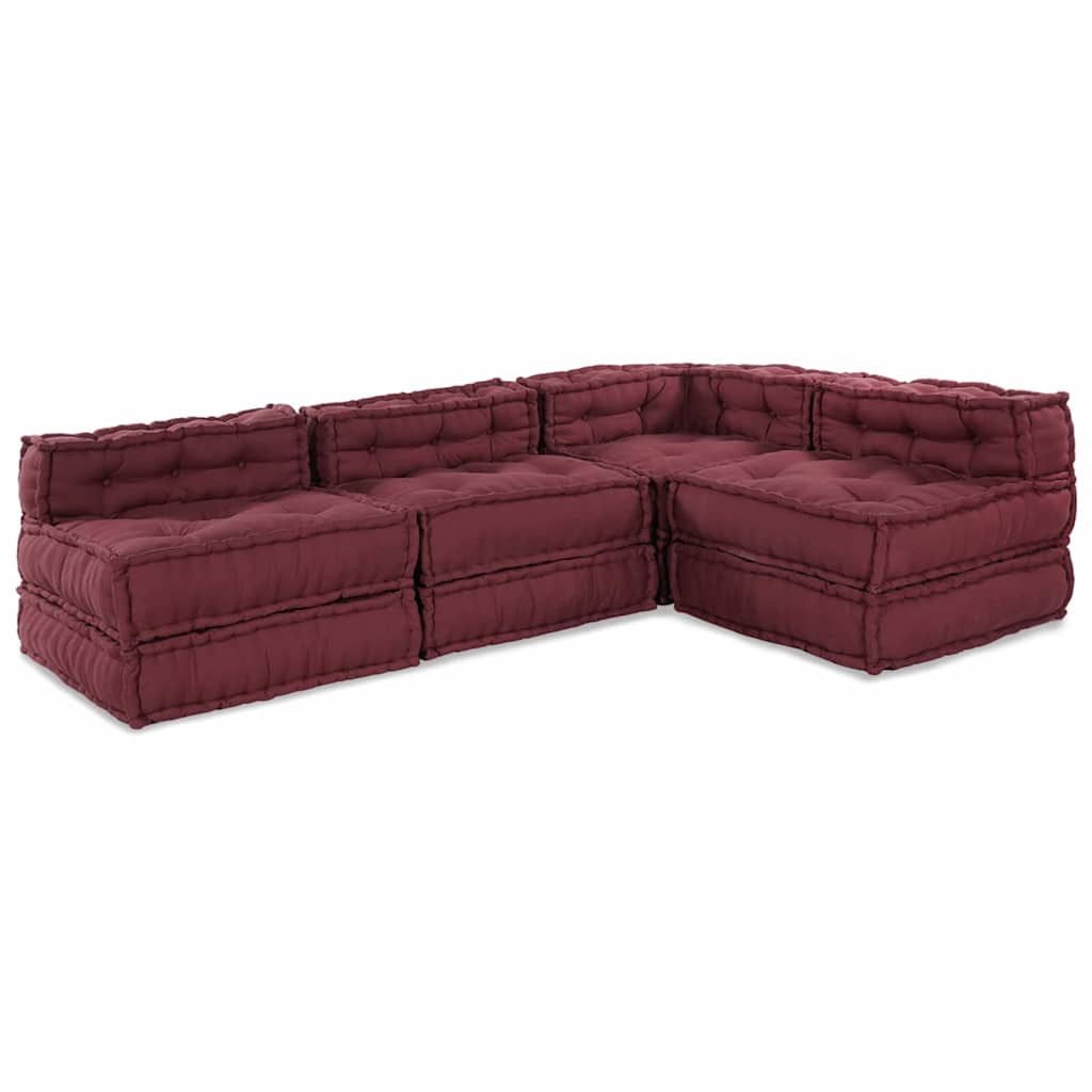 Canapea modulară Manual 4 pcs Bordo 70 x 70 x 56 cm țesătură GartenMobel Dekor