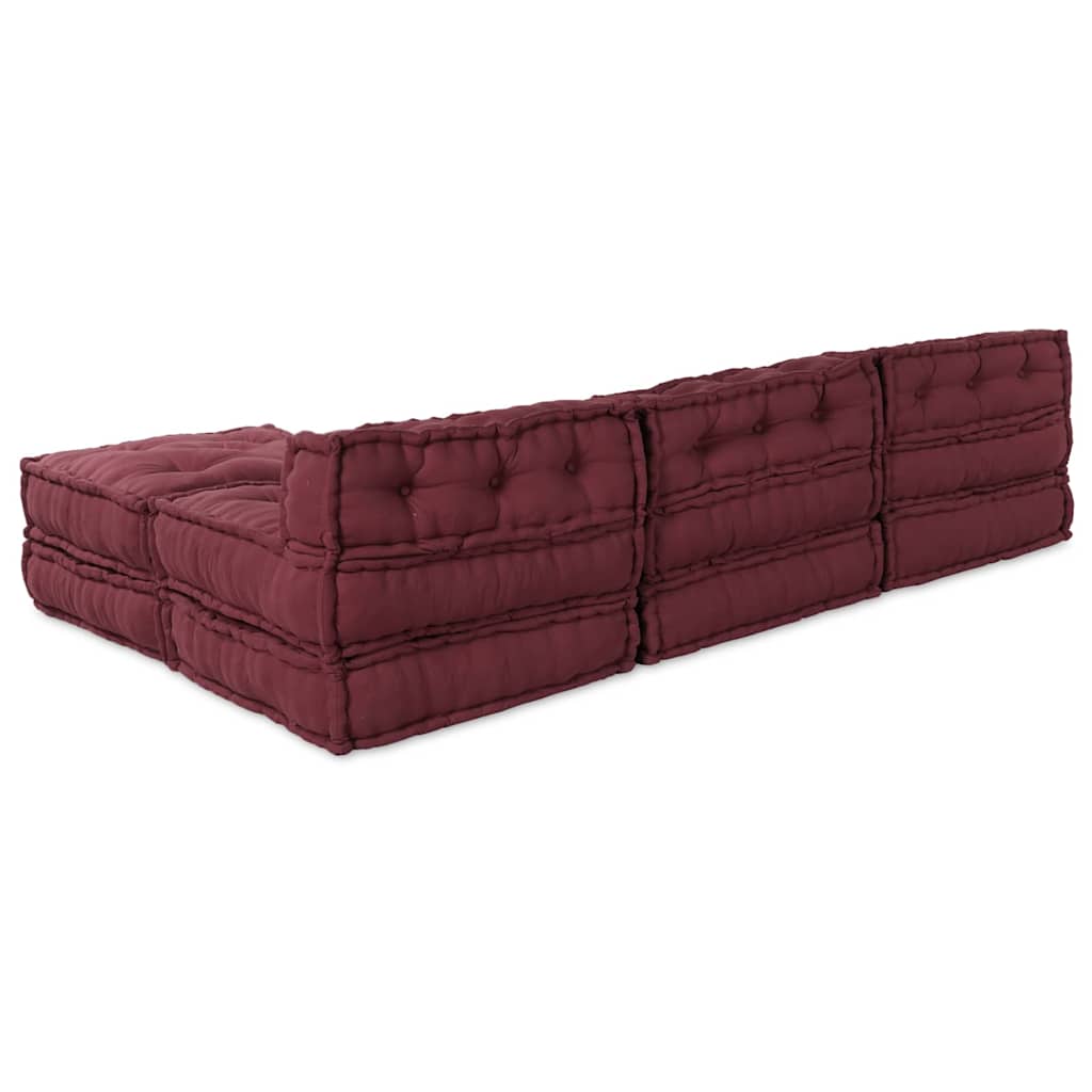 Canapea modulară Manual 4 pcs Bordo 70 x 70 x 56 cm țesătură GartenMobel Dekor