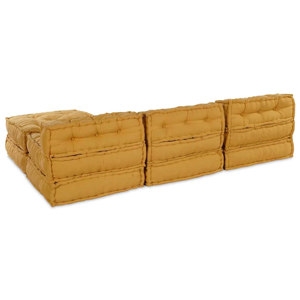 Canapea modulară Manual 4 pcs Galben 70 x 70 x 56 cm țesătură GartenMobel Dekor